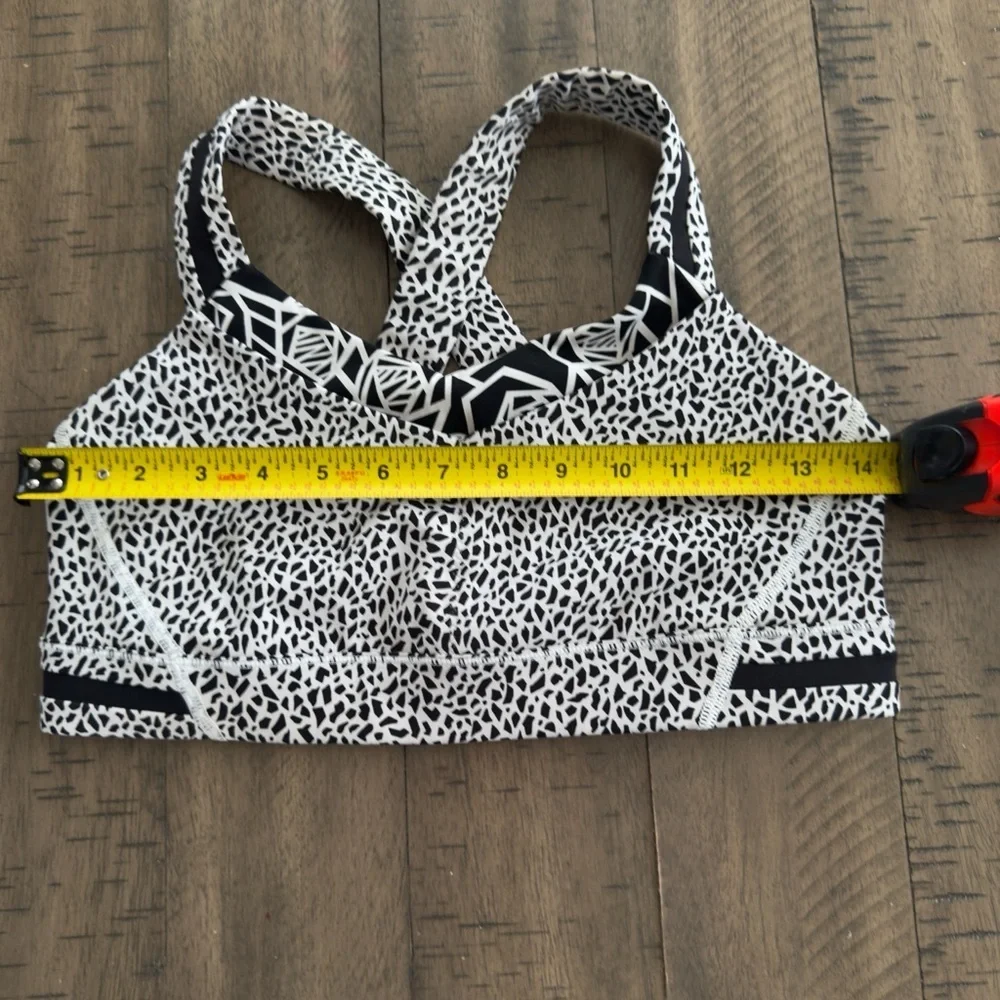 Lululemon Athletica Black and White Geometric Sports Bra